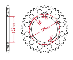 Приводная звезда YAMAHA YZ 125 '88, WR 250 '89-'97, YZ 250 '87-'92, YZF 250 '94-'98 GROSSKOPF 85649G (JTR853.49)