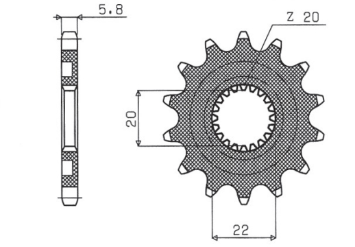 Приводная звезда YAMAHA YZF 250 '01-'17, WRF 250 '01-'17 SUNSTAR SUN38813 (JTF1590.13)