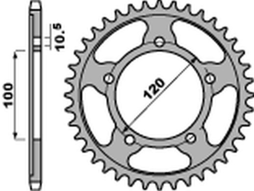 Приводная звезда APRILIA RSV 4RF '15-'17, RSV4 RR '16-'17, TUONO 1000/1100 '06-'15 PBR 444744C45 (JTR713.44)