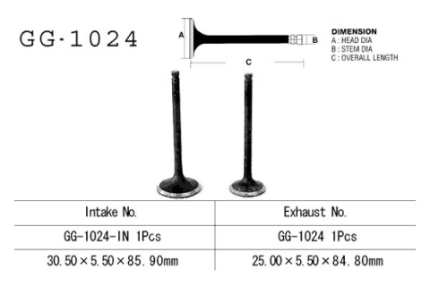 Клапан впускной HONDA TRX200D Fourtrax 200 Type II (91-97) VESRAH GG-1024-IN