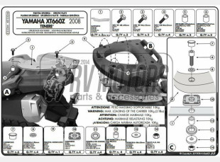 Крепления кофра KAPPA (с площадкой) Yamaha XT 660 Tenere (08-15) K333M