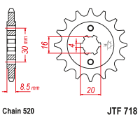 Приводная звезда JT JTF718.13 (PBR 718)