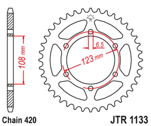 Приводная звезда APRILIA SX 50 -18-19 JT JTR1133.65