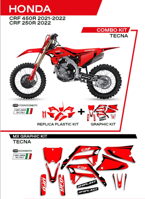 Комплект пластика  HONDA CRF 250R '22; CRF 450 '21-'22  UFO C125AD009070
