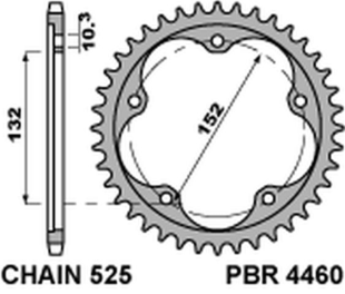 Приводная звезда MV AUGUSTA 800/910/920/989/990/1000 04-16 PBR 446043C45T