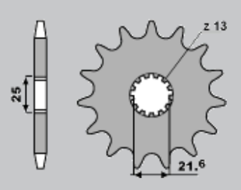Приводная звезда SUZUKI RF/GSX/GSXR/GSF, YAMAHA FZR 600 JR 56613JR (JTF513.13)