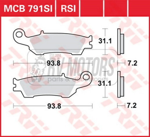 Колодки гальмівні TRW LUCAS MCB791SI