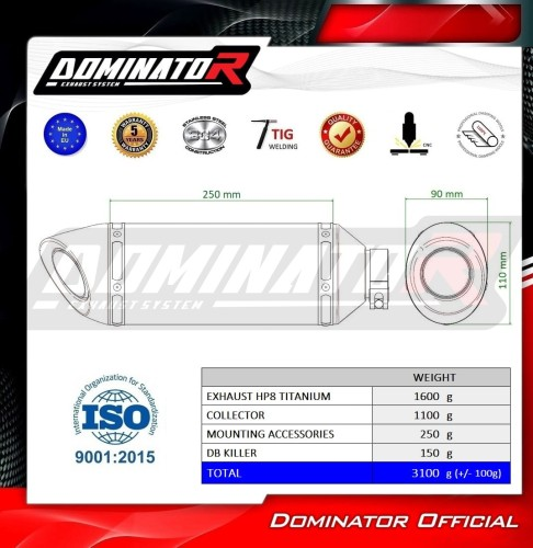 Полная система выхлопа Aprilia RS 457 2024 DOMINATOR HP8