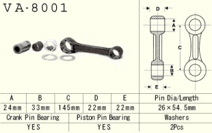 Шатун KAWASAKI KX 500 (KX500) '85-'04 VESRAH VA-8001