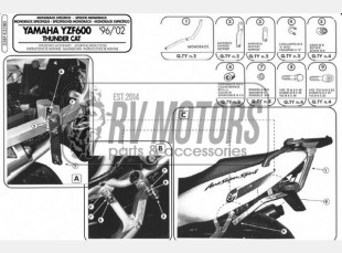 Крепления кофра KAPPA (без площадки) Yamaha YZF 600 ThunderCat (96-02) K3380