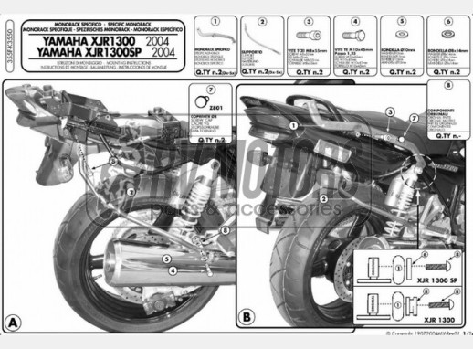 Кріплення кофра KAPPA (без майданчика) Yamaha XJR 1300 (04-06) K3550
