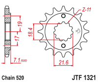 Приводная звезда JT JTF1321.13 (PBR 2067)