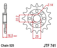 Приводная звезда JT JTF741.14 (PBR 2114)