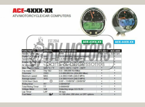 Универсальный спидометр ACEWELL ACE-4453HAB