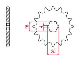Приводная звезда SUZUKI RM 80 '97-'01 (+1), RM 85 '02-'18 (+1), YAMAHA YZ 80 '81-'01 (+1) GROSSKOPF 41614G (JTF416.14)