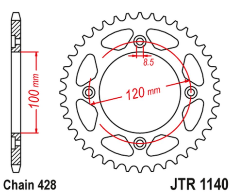 Приводная звезда BETA 125 RR/RE '08-20' JT JTR1140.50