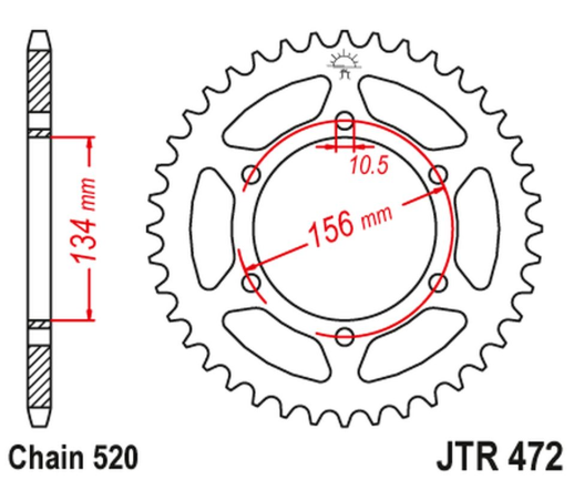 Приводная звезда KAWASAKI Z 200 '77-83', Z 250 '81-83' JT JTR473.40