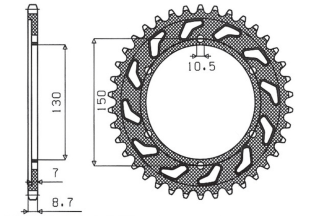 Приводная звезда YAMAHA FZR 1000 89-95, GTS 1000 SUNSTAR SUN1-8601-47 (JTR866.47)