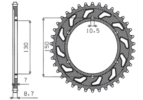 Приводная звезда YAMAHA FZR 1000 89-95, GTS 1000 SUNSTAR SUN1-8601-47 (JTR866.47)