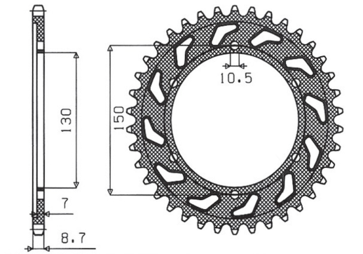 Приводная звезда YAMAHA FZR 1000 89-95, GTS 1000 SUNSTAR SUN1-8601-47 (JTR866.47)