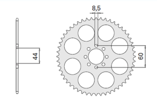 Приводная звезда YAMAHA DT 50R 99-02 (2078-52) CHT 446152K (JTR1832.52)