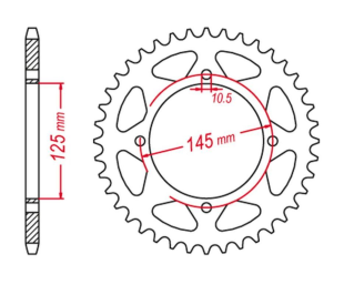 Приводная звезда YAMAHA XT 600 '83-94, XT 600Z TENERE 87-89, YFM700, YFZ450, YFM350 GROSSKOPF 85739G (JTR857.39)