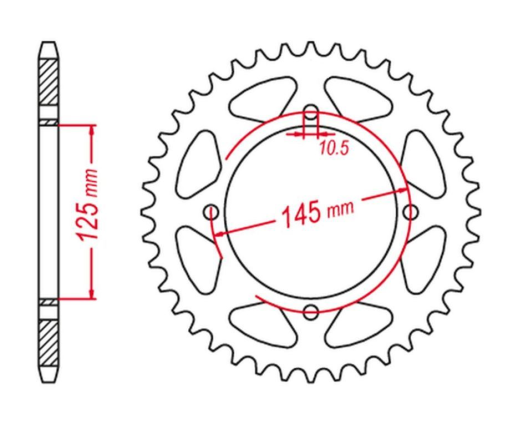Приводная звезда YAMAHA XT 600 '83-94, XT 600Z TENERE 87-89, YFM700, YFZ450, YFM350 GROSSKOPF 85739G (JTR857.39)