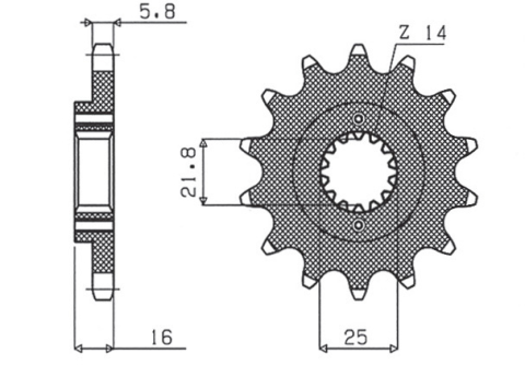 Приводная звезда DUCATI MONSTER 600/750/900 SUNSTAR SUN38914 (JTF736.14) 