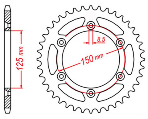 Приводная звезда KTM SX/EXC MTX 11B-KM1-50O (JTR897.50SC) 