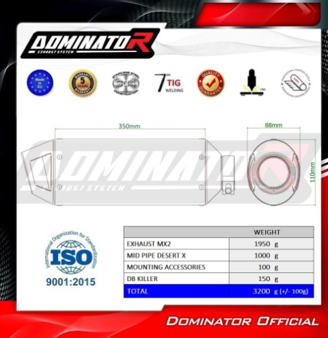 Прямоток Ducati Desert X 2022 - 2023 DOMINATOR MX2