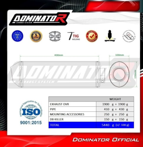 Прямоток Honda CBF 1000 2006-2009 DOMINATOR OVR черный