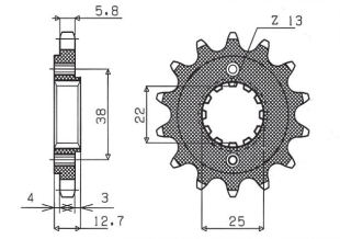 Приводная звезда SUNSTAR 35915 (JTF511.15)