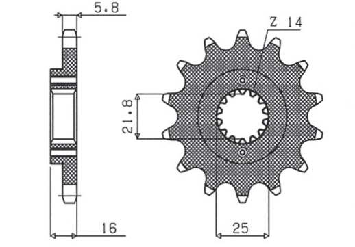 Приводная звезда DUCATI MONSTER 600/750/900 SUNSTAR SUN38915 (JTF736.15)