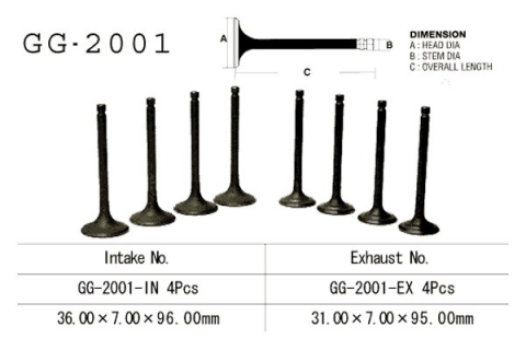 Клапан впускной YAMAHA XS1100S (78-79) VESRAH GG-2001-IN