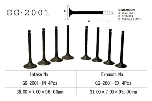 Впускний клапан YAMAHA XS1100S (78-79) VESRAH GG-2001-IN