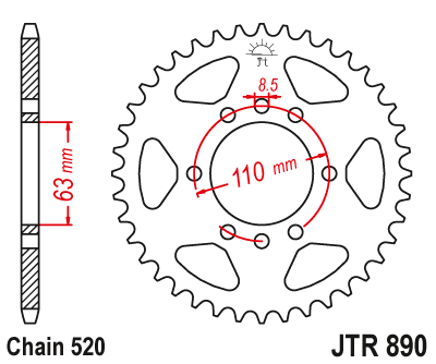 Приводная звезда JT JTR890.45 (PBR 4675)
