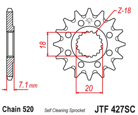 Приводная звезда SUZUKI RM 125 '92-'07, RMZ 250 '10-'12 JT JTF427.13SC