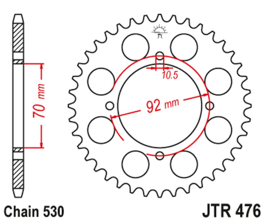 Приводная звезда KAWASAKI GPZ 250 '83-85', Z 250/400/440/500/550 '78-85' JT JTR476.33