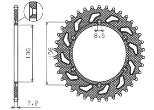 Приводная звезда SUNSTAR 1-4628 41 (JTR 1791.41)