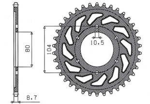 Приводная звезда SUNSTAR 1-5353 44 (JTR 488.44)
