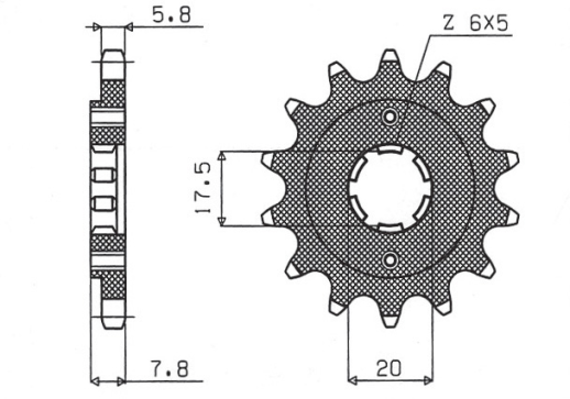 Приводная звезда HONDA NSR 125 '89-'99, XR 250, CRF 230 SUNSTAR SUN39113 (JTF327.13)