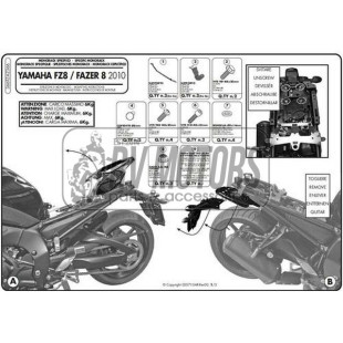 Крепления кофра KAPPA (без площадки) Yamaha FZ8/Fazer 8 800 (10-15) KZ366