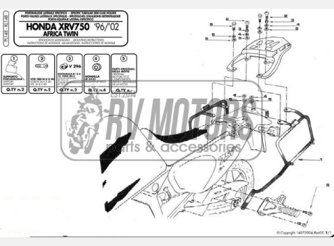 Крепления под боковые кофры KAPPA Monokey Honda XRV 750 AfricaTwin KL148