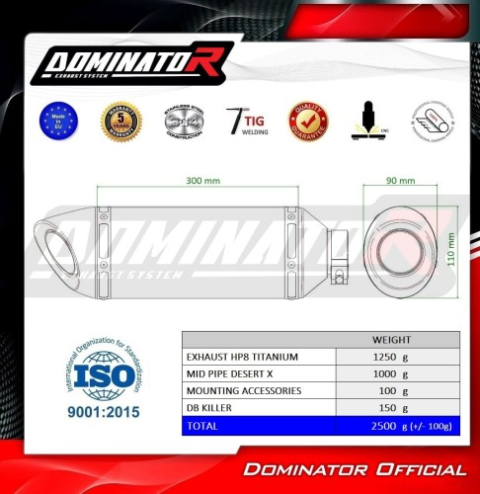 Прямоток Ducati Desert X 2022 - 2023 DOMINATOR HP8 