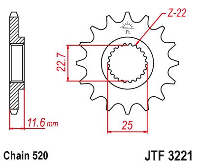 Приводная звезда JT JTF3221.12 (PBR 2180)