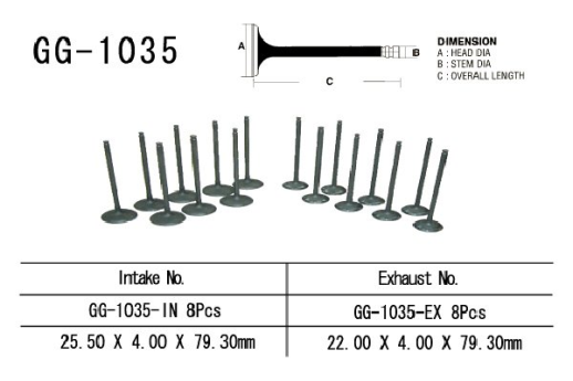 Клапан випускний HONDA CBR 600 F3 95-98, CB600F HORNET 00-17 VESRAH GG-1035-EX