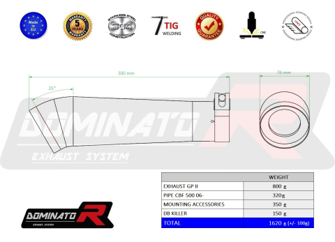 Прямоток DOMINATOR HONDA CBF 500 GP 2 2006 - 2008 