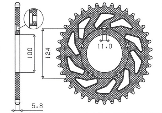 Приводная звезда DUCATI MONSTER / ABS 821 '15- 20, PANIGALE 899 898 '14-15, SCRAMBLER ABS 800 '15-16 SUNSTAR SUN1-3437-46 (JTR746.46)