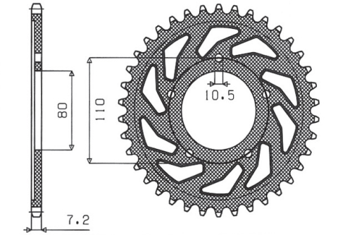 Приводная звезда HONDA VT 600C SHADOW '90-'07 SUNSTAR SUN1-4329-44 (JTR1332.44)