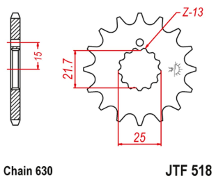 Приводная звезда KAWASAKI Z 650 /750 '79-'83 JT JTF518.14